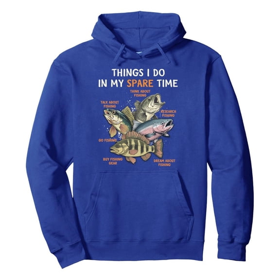 Tiweut Things I Do In My Spare Time Fishing Funny Fisherman Pullover Hoodie,Blue3,L