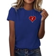 thumbnail image 1 of Tiweut Tshirts Women Short Sleeve Heart Printed Design Crew Neck Tee Tops, 1 of 4