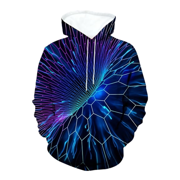 Tiweut Unisex 3D Novelty Hoodies for Men Women Cool Graphic Pullover Sweatshirts with Pockets,A-Blue,Blue