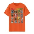 thumbnail image 1 of Tiweut Unisex Graphic Print T Shirt Soft Casual Tee Short Sleeve Crewneck Tops Comfortable Everyday Basic Blouses,Orange,S, 1 of 3