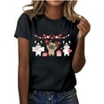thumbnail image 1 of Tiweut Valentine's Shirts for Women Dog Graphic Cartoon Cute Short Sleeve Pullover Tops Crewneck Trendy Holiday Casual Tshirts,A-Black,M, 1 of 5