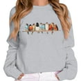 thumbnail image 1 of Tiweut Vintage Birds Sweatshirt Gift for Women Casual Long Sleeve Tshirt Cute Bird Lover Gifts Pullover Tee Tops,Grey,L, 1 of 4