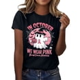thumbnail image 1 of Tiweut Women Casual Blouses 2025 Halloween Short Sleeve Round Neck Graphic Cute Print Loose Fit Regular Tshirt Black,L, 1 of 4