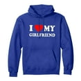 thumbnail image 1 of Tiweut Women Hoodies I Love My Girlfriend Hoodie Sweatshirt Valentine's Day gift Merch,Blue,XL, 1 of 3
