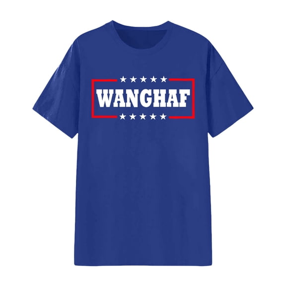 Tiweut Women Leisure T Shirt WANGHAF Shirt Wanghaf T-Shirt Round Neck Mens Novelty Tops,Blue,S