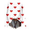thumbnail image 1 of Tiweut Women Valentines Day Sweater Long Sleeve Embroidery Heart Sweater Oversized Knitted Pullover Jumper Tops,White,S, 1 of 4