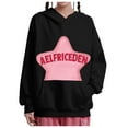 thumbnail image 1 of Tiweut Women's Casual Hoodies Hoodies Star Print Unisex Oversized Hooded Long Sleeve Loose Fit Pullover with Pocket Regular Blouses Hot Pink,2XL, 1 of 6