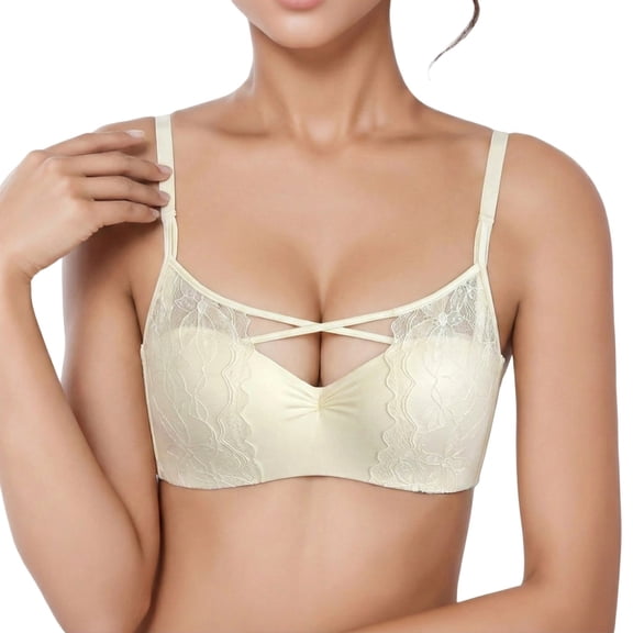 Tiweut Women's Front Closure Bras Racerback Plus Size Full Coverage Unlined Underwire,Z1 Beige,XL