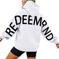 thumbnail image 1 of Tiweut Women's Hoodies Hoodies Elegant Hooded Long Sleeve Letter Print Sweatshirt Basic Sweatshirt with Hood Tops White,2XL, 1 of 7
