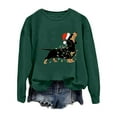thumbnail image 1 of Tiweut Women's Leisure Hoodies Christmas Santa Sausage Dog Print Fashion Loose Fit Pullover Long Sleeve Round Neck Regular Tops Green,S, 1 of 7
