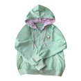 thumbnail image 1 of Tiweut Women's Y2K Cute Floral Hoodies Kawaii Zip Up Hoodies Cartoon Cat Embroidery Oversized Pullover Sweatshirt,A-Green,Green, 1 of 7