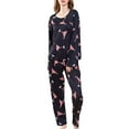 thumbnail image 1 of Tiweut Womens 2 Piece Pajamas Sets for Christmas Elegant Wine Glass Print Soft Long Sleeve Tops and Pants Loungewear for Cozy Nights and Relaxation Ladies Sleepwear Set,A-Black,S, 1 of 5