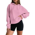 thumbnail image 1 of Tiweut Womens Casual Hoodies Top Basic Pullover Sweatshirt Soft Long Sleeve All Season Solid Color Ladies Blouses Red,5XL, 1 of 6