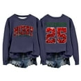 thumbnail image 1 of Tiweut Womens Christmas Sweatshirts Loose Fit Hoodless Pullover Long Sleeve Crewneck Everyday Wear Soft Fashion Streetwear Ladies Blouses Navy,M, 1 of 3