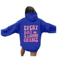 thumbnail image 1 of Tiweut Womens' Leisure Hoodies Hoodies Letter Printed Long Sleeve Hooded Loose Fit Sweatshirt Blouses Blue,L, 1 of 4