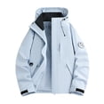 thumbnail image 1 of Tiweut Womens Outdoor Jackets Versatile Long Sleeve Hooded Lightweight Windbreakers All Seasons Waterproof Clothing Blue,XL, 1 of 2