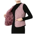 thumbnail image 1 of Tiweut Womens Puffer Vest Lightweight Crew Collar Sleeveless Quilted Jackets Button Fall Spring Plus Size Coat Outerwear,Light Purple, 1 of 3