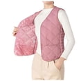thumbnail image 1 of Tiweut Womens Puffer Vest Lightweight Crew Collar Sleeveless Quilted Jackets Button Fall Spring Plus Size Coat Outerwear,RD1, 1 of 3