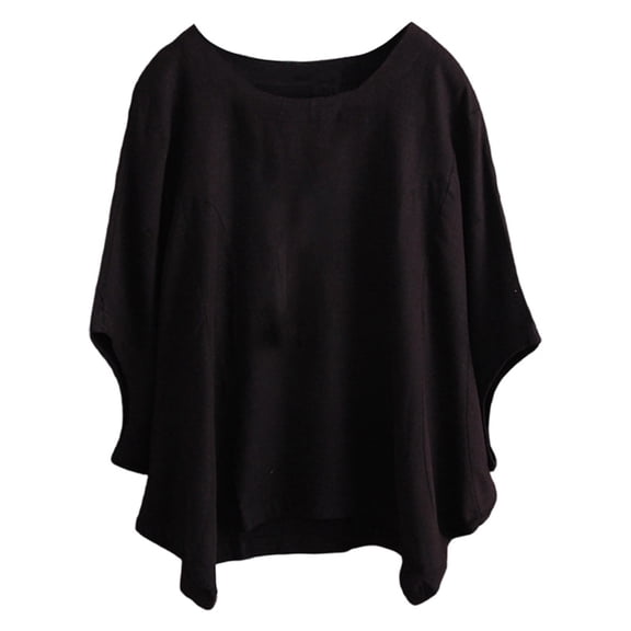 Tiweut Womens Pullover Poncho Sweater Soft Shawl Wraps Loose Fitting Baggy Tops for Fall Winter,Black