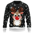 thumbnail image 1 of Tiweut Womens' Sweaters for Christmas Santa Reindeer Print Knit Long Sleeve Crewneck Cozy Stylish Holiday Loose Fit Pullover Tops,Black,L, 1 of 4