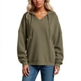 thumbnail image 1 of Tiweut Casual Hoodies Womens Knit Long Sleeve Pullover Loose Fit Warm Lined Sweatshirt Everyday Wear Blouses Green,L, 1 of 6