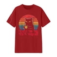 thumbnail image 1 of Tiweut Womens T-Shirts Graphic Cat Print Short Sleeve Crew Neck Tee Regular Tops, 1 of 3