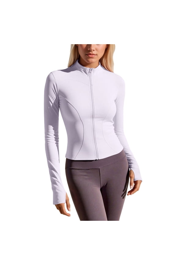 Yoga Jackets for Women Lightweight Stretchy Zipper Workout Running Slim Fit Athletic Outerwear Ladies Outerwear Purple,XL