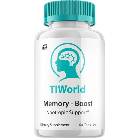 Tiworld Brain Supplement Capsules Tiworld All Natural Memory Focus Pills, 1 Pack, 60 Capsules