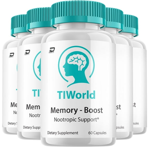 Tiworld Brain Supplement Capsules – Tiworld All Natural Memory Focus Pills, 5 Pack, 300 Capsules