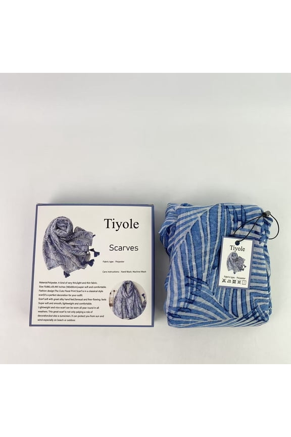 Scarves,Blue Palm Leaves Scarfs for Women Lightweight Scarf Shawl Fashion Designer Scarves Shawls