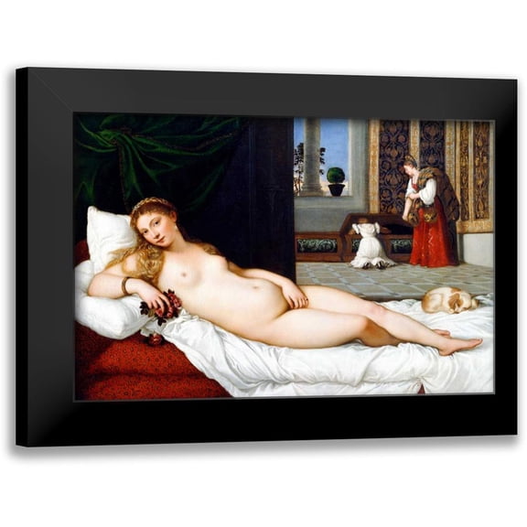 Tiziano 14x11 Black Modern Framed Museum Art Print Titled - Venere di Urbino