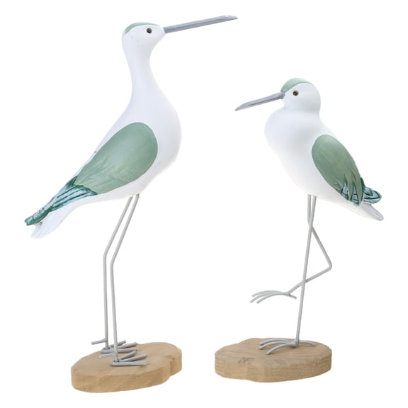 Tizuqe 1 Set Wooden Seagull Figurine Rustic Vintage Sea Bird Sculpture Mediterranean Coastal Beach Ornaments Nautical Home Decorations
