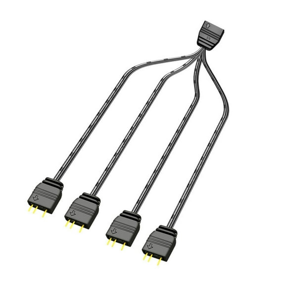 Tizuqe 1 to 4 RGB ARGB 5V 3Pin Extension LED Splitter Cable for PC Strip Sync-Cable