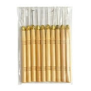 Tizuqe 10 Pcs/Set Metal Hair Extension Tool Kits Looped Needle Pulling Hook Tool and Threader Wire Beads Device Tool for Hair