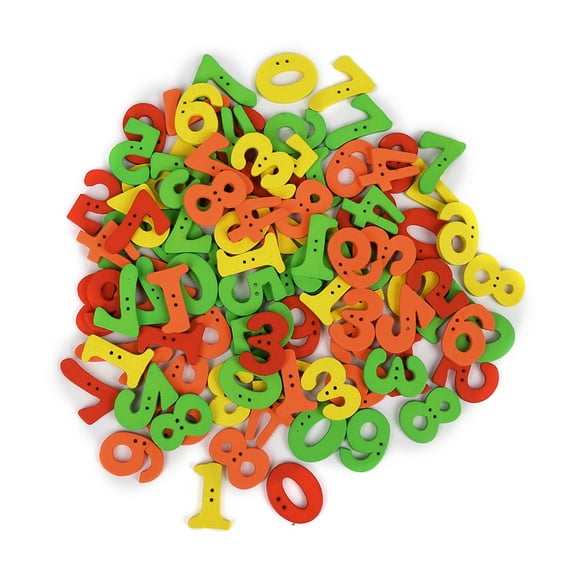 Tizuqe 100 pcs Cute Number Wood Button DIY Craft Scrapbook Sewing Appliques Accessories