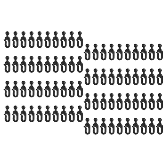 Tizuqe 100Pcs Outdoors Canopies Replacement Hooks Polished Black Design Durable Plastic Hangers For Patios Curtains And Shade Net