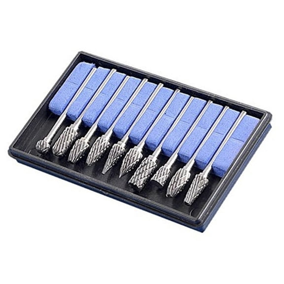 Tizuqe 10PCS Rotary File Drill Bits Wood Milling Cutter Grinding Carbide Tungsten Steel