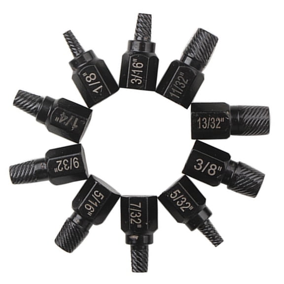 Tizuqe 10Pcs Screw Extractor Set Hexagonal Head Multi-Splines Easy Out Bolt Extractor Tool, Damaged Screw Removal