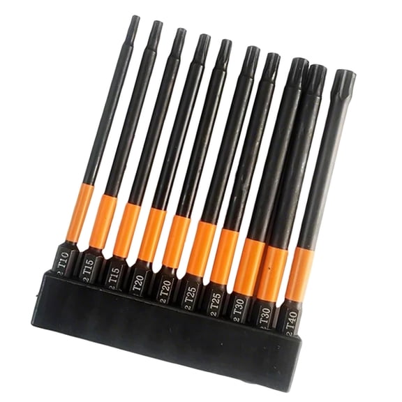 Tizuqe 10pcs Magnetic Star Bit Set Sturdy S2Steel Hex Shank Bits for Home Repairs