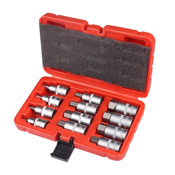 Tizuqe 12Pcs Allen Key Socket Set Socket Adapter 1/2" Internal Hexagonal Tool Steel Hex Socket Set for Car Repair Hand Tools