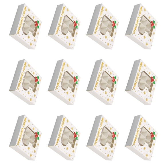 Tizuqe 12Pcs Christmas Chocolate Gift Box 12 Slot Paper Packaging Box Cookie Candy Box