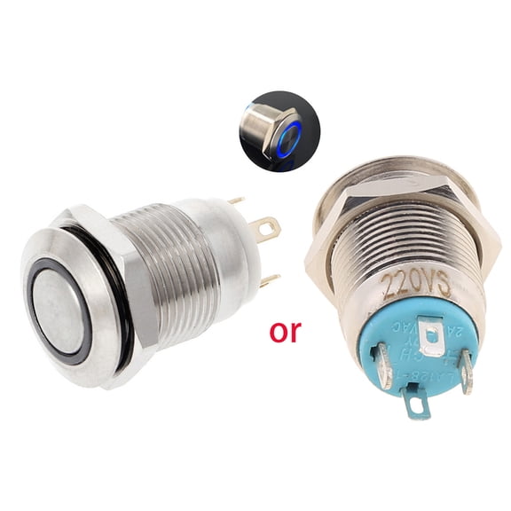 Tizuqe 12mm LED illuminated Metal Momentary Push Button Switch Boat Car 3A/220V for DC