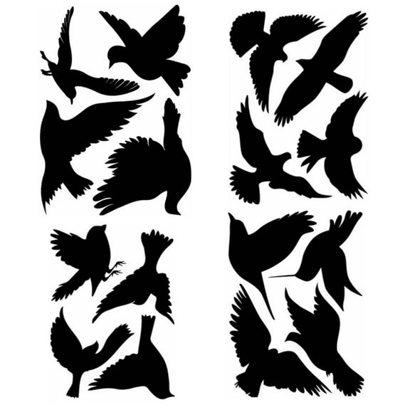 Tizuqe 16pcs Large Anti-Collision Window Clings Hummingbird Window Stickers Glass Door Decals Preventing Bird Bathroom Decor