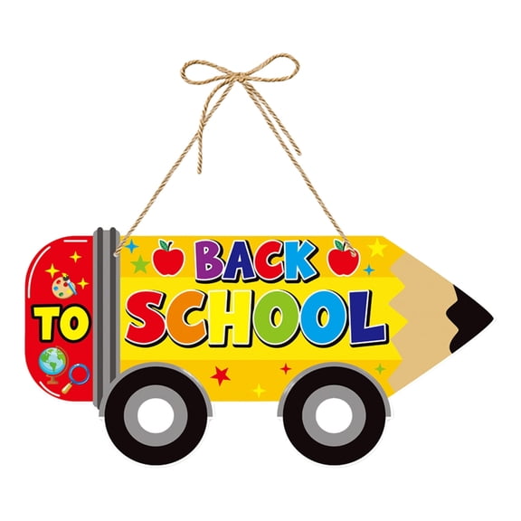 Tizuqe 1PC/2Pcs Welcome Back to School Hanger Paper Door Signs for Classroom Decoration