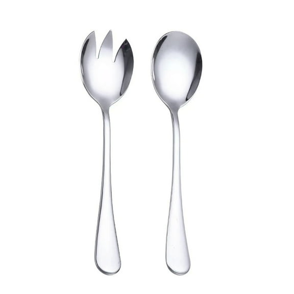 Tizuqe 2 Pieces Stainless Steel Salad Spoons Salad Forks One-Piece Fruit Salad Spoons 4 Colors to Choose for Kitchen Restaurant