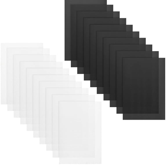 Tizuqe 20Pcs 0.5mm Printable PVC Mesh Sheets White Black for Fursuit Eye and Role Play Costumes Accessories PVC Net Sheets