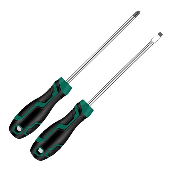 Tizuqe 2PCS Screwdriver Set Hand Tool Magnetic Screwdriver Flat & Cross Head