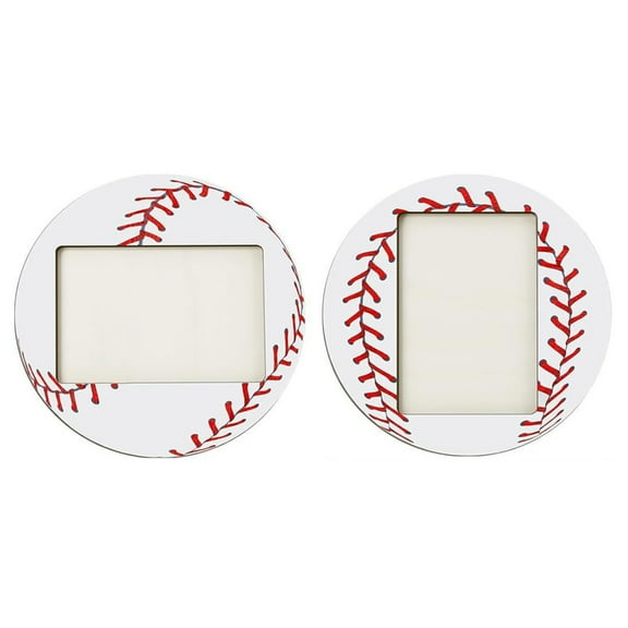 Tizuqe Pair of 2 Baseball Soccer Desktop Photo Frames Sport Themed Picture Holders Unique Home Decoration for Sport Enthusiasts