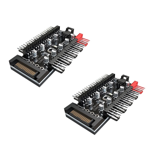Tizuqe 2Pcs PC Cooling Fan 10 in 1 4Pin PWM Splitter Extension Supply