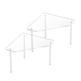thumbnail image 1 of Tizuqe 2Pcs Transparent Acrylic Bathroom Corner Shelf Clear Floating Bath Shower Rack Stackable Makeup Display Organizer, 1 of 9